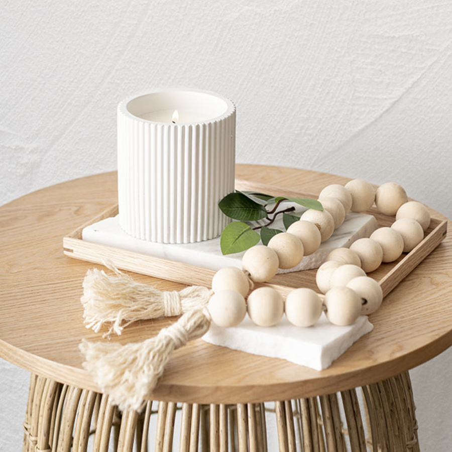 white candle on display