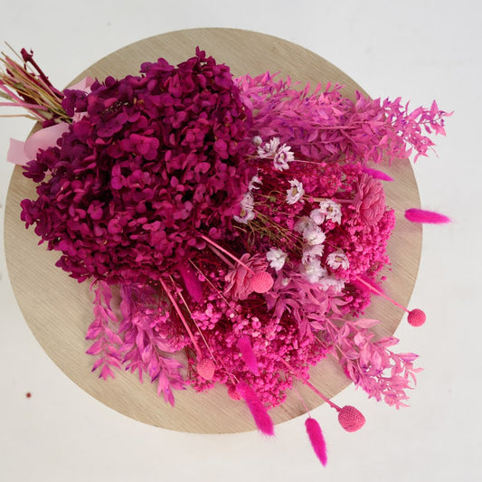 hot pink preserved flowers