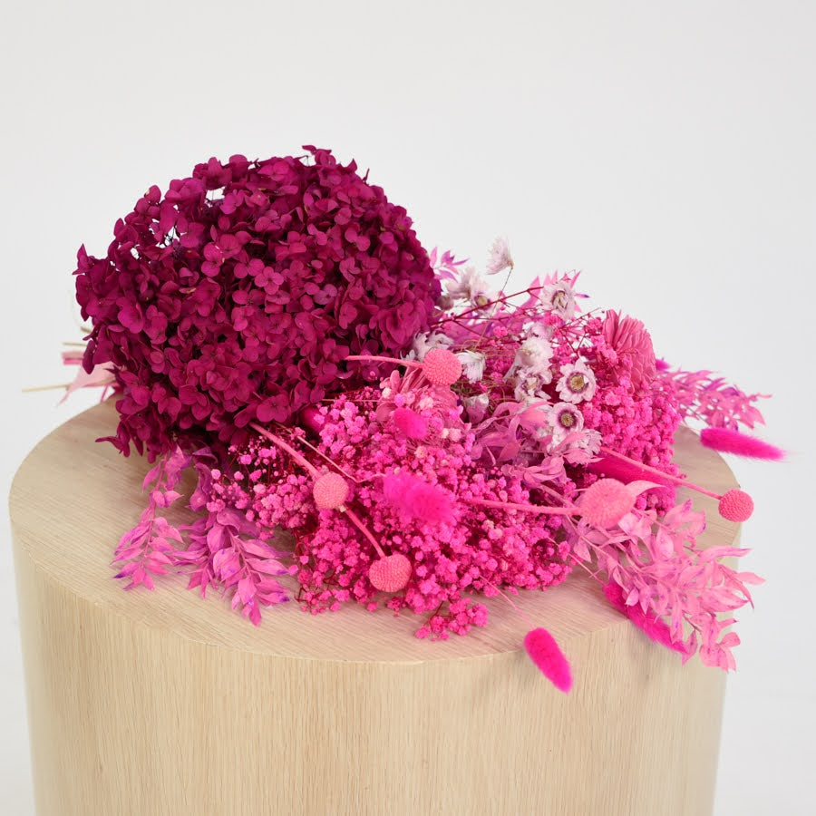 hot pink preserved flowers