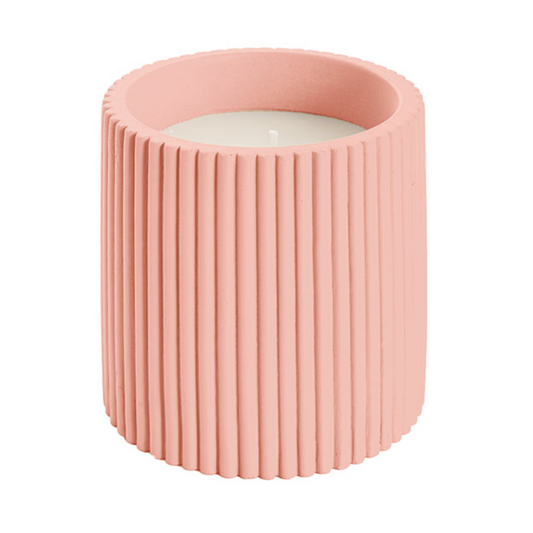 pink candle on white background