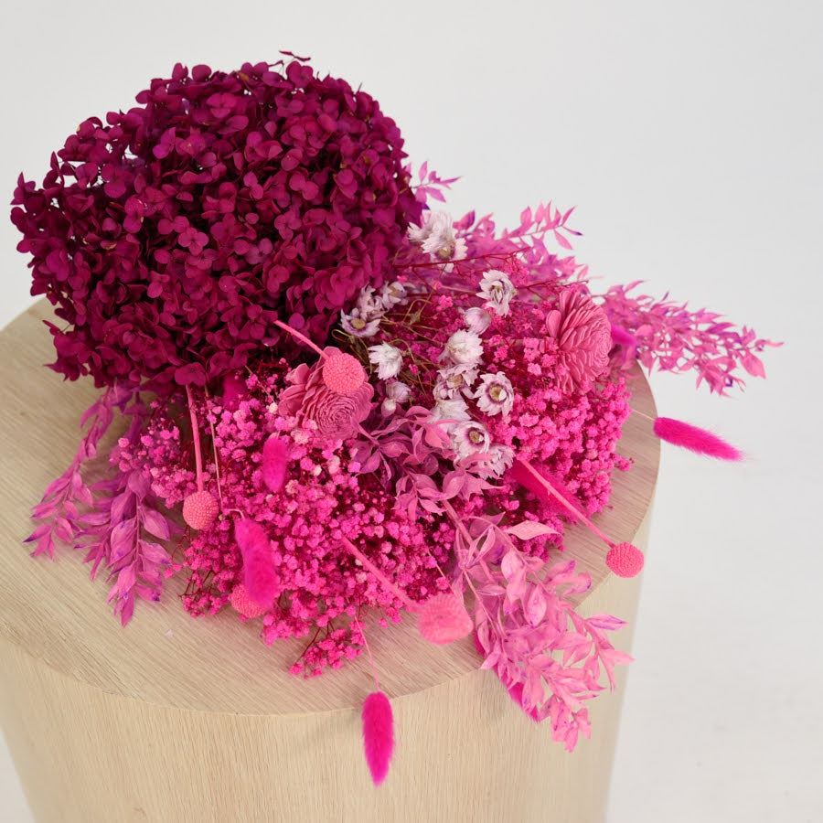 hot pink preserved flowers