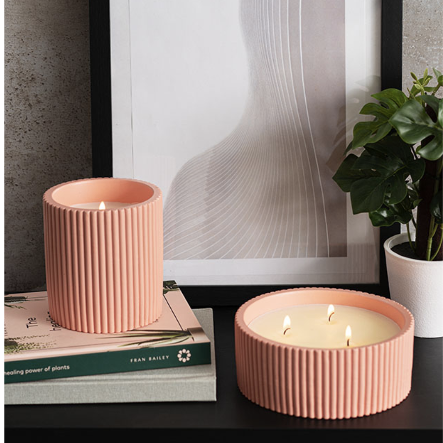 pink candles all together