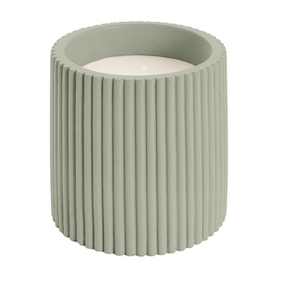 olive candle on white background