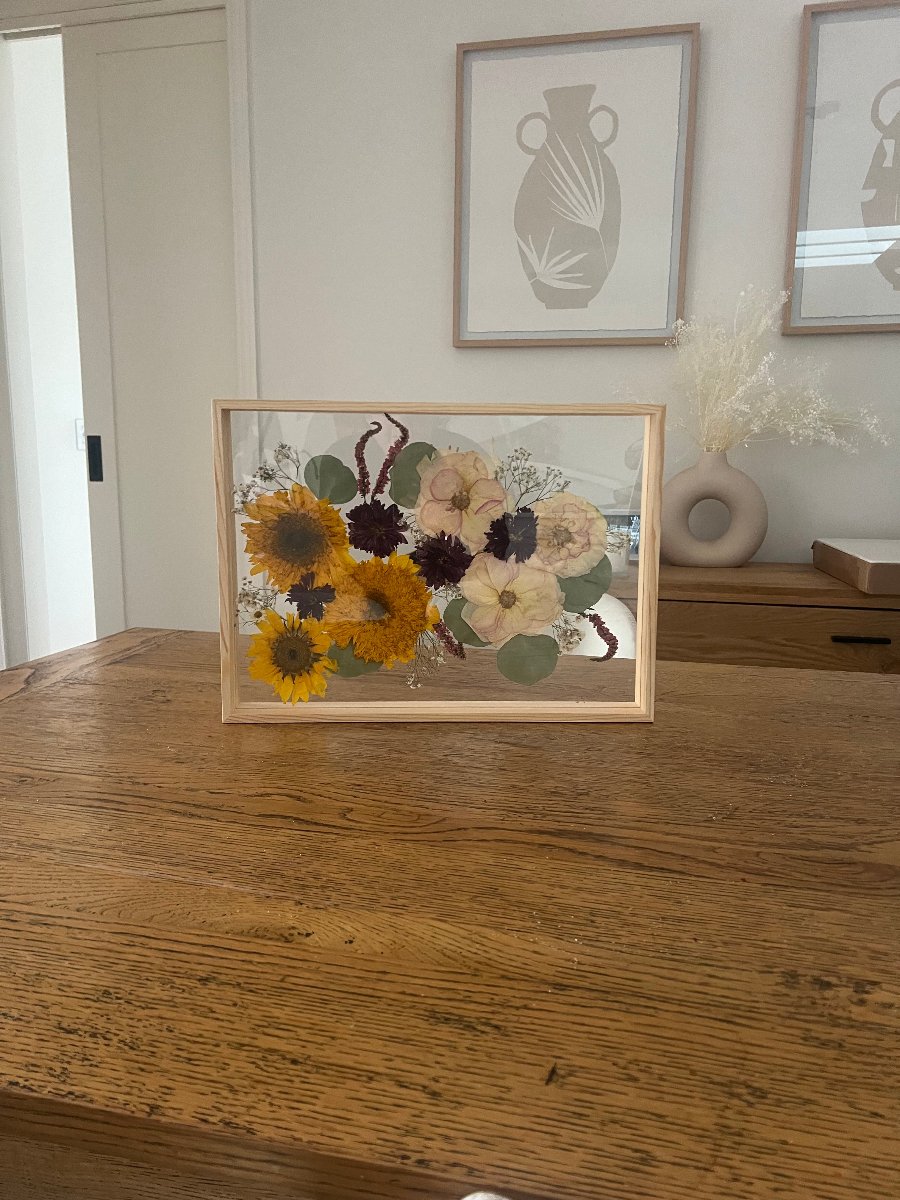 floating frame on kitchen table